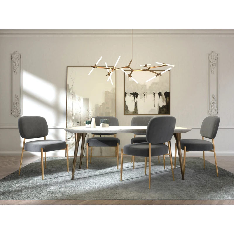Set de 2 chaises PIA Velours pieds dorés