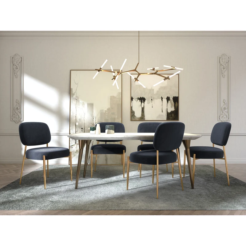 Set de 2 chaises PIA Velours pieds dorés