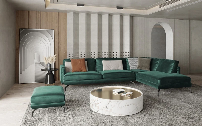 Canapé grand angle droit UNIC Velours