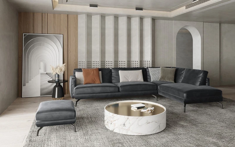 Canapé grand angle droit UNIC Velours