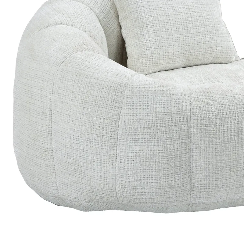 Canapé compact rond 2 places Loveseat en chenille beige et 2 cousins AMBERPATH