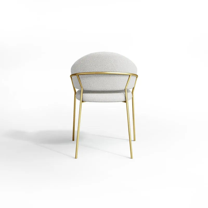 Set de 2 chaises HANNA Bouclette pieds dorés