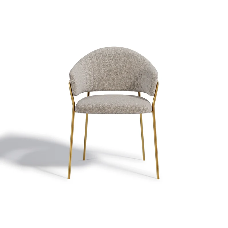 Set de 2 chaises HANNA Bouclette pieds dorés
