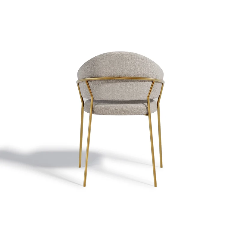 Set de 2 chaises HANNA Bouclette pieds dorés