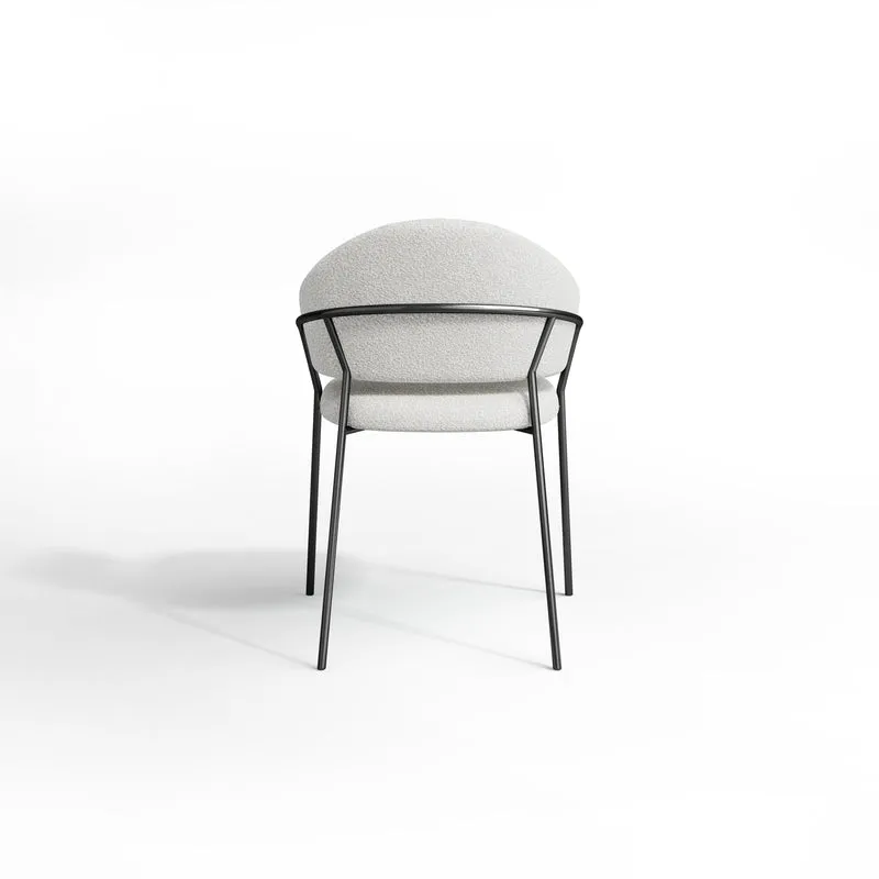 Set de 2 chaises HANNA Bouclette pieds noirs