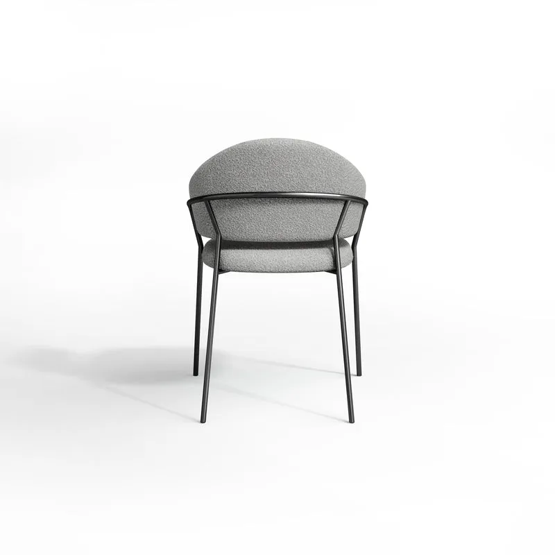 Set de 2 chaises HANNA Bouclette pieds noirs