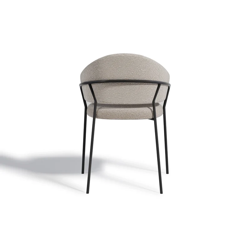 Set de 2 chaises HANNA Bouclette pieds noirs