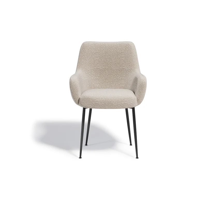Set de 2 Fauteuils RAKEL Bouclette pieds noirs