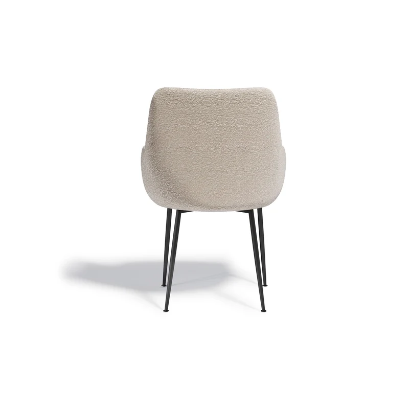 Set de 2 Fauteuils RAKEL Bouclette pieds noirs