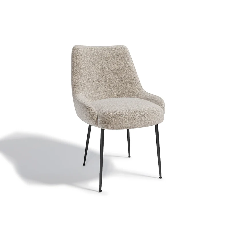 Set de 2 chaises RAKEL Bouclette pieds noirs