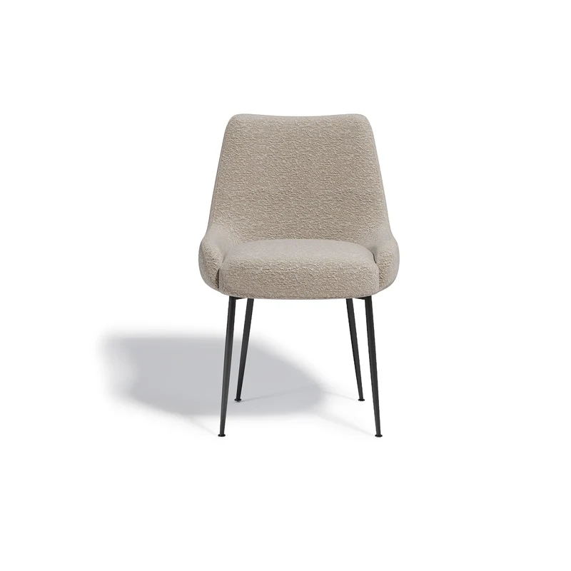 Set de 2 chaises RAKEL Bouclette pieds noirs