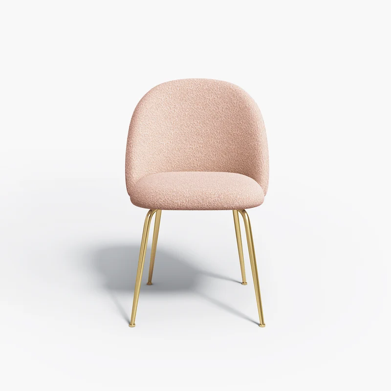 Set de 2 chaises ELLA Bouclette pieds dorés