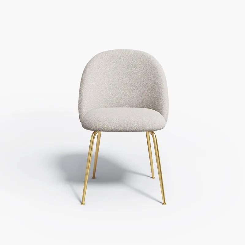 Set de 2 chaises ELLA Bouclette pieds dorés