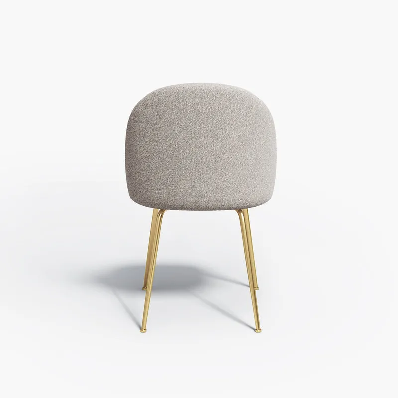 Set de 2 chaises ELLA Bouclette pieds dorés