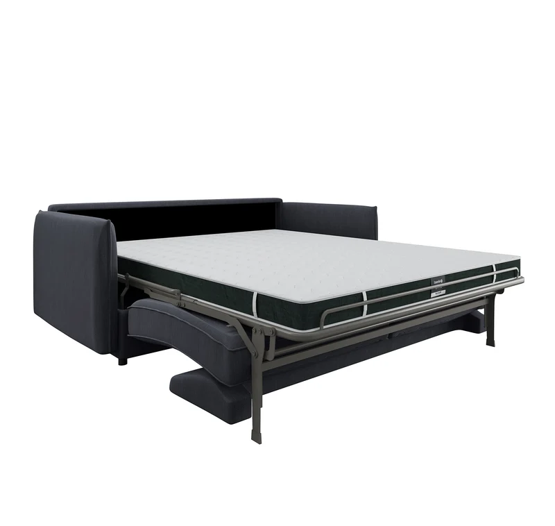 Canapé convertible express ISAKA Tissu tramé - Matelas Dunlopillo 160cm