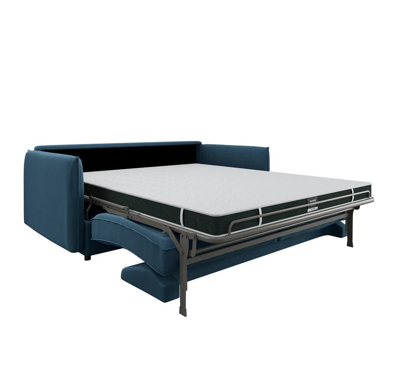 Canapé convertible express ISAKA Tissu tramé - Matelas Dunlopillo 160cm