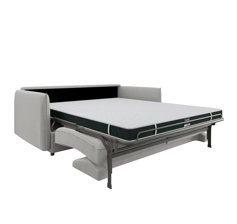 Canapé convertible express ISAKA Tissu tramé - Matelas Dunlopillo 140cm