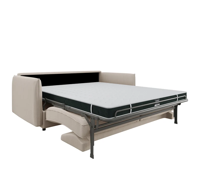 Canapé convertible express ISAKA Tissu tramé - Matelas Dunlopillo 140cm