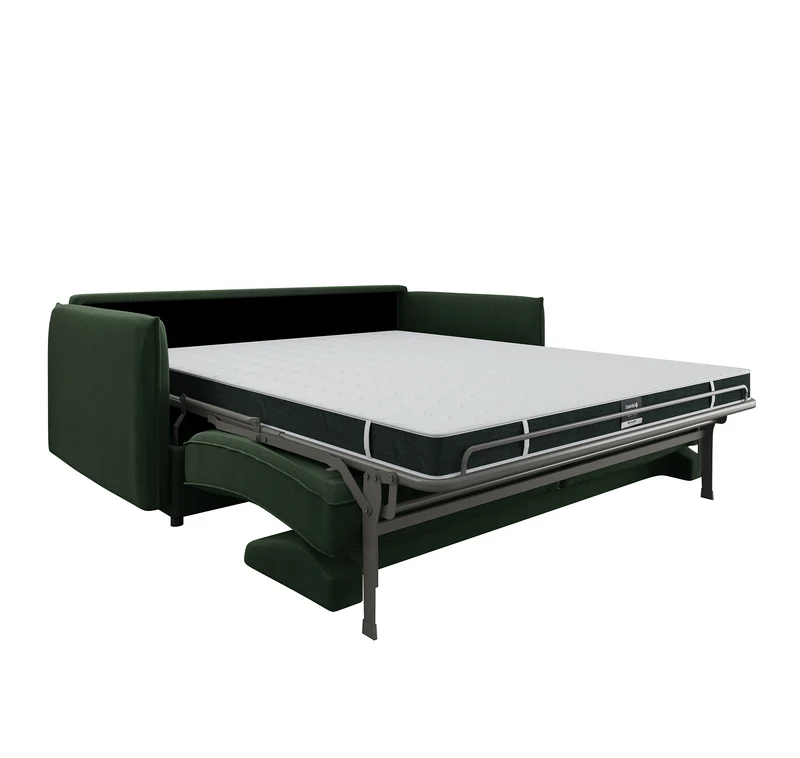 Canapé convertible express ISAKA Tissu tramé - Matelas Dunlopillo 140cm