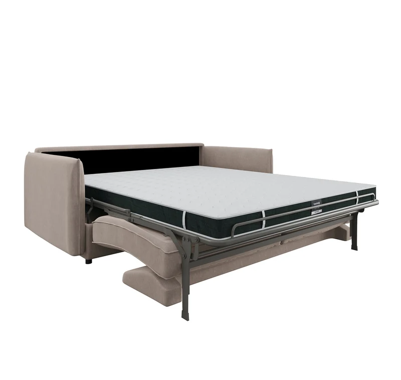 Canapé convertible express ISAKA Velours - Matelas Dunlopillo 160cm