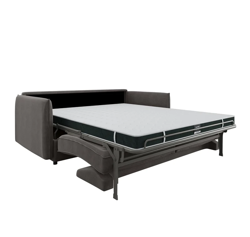 Canapé convertible express ISAKA Velours - Matelas Dunlopillo 160cm