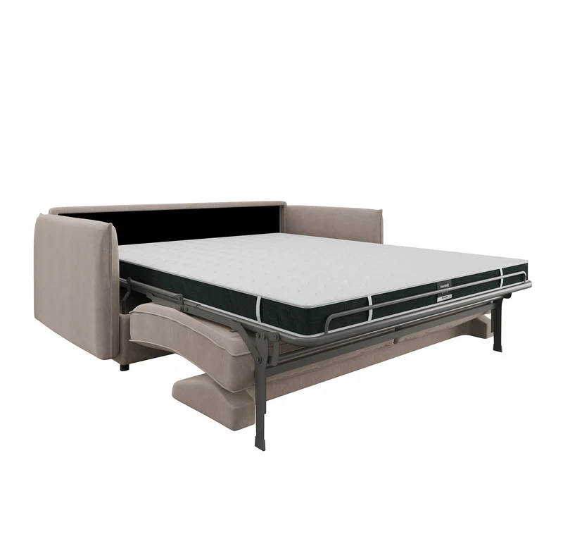 Canapé convertible express ISAKA Velours - Matelas Dunlopillo 140cm