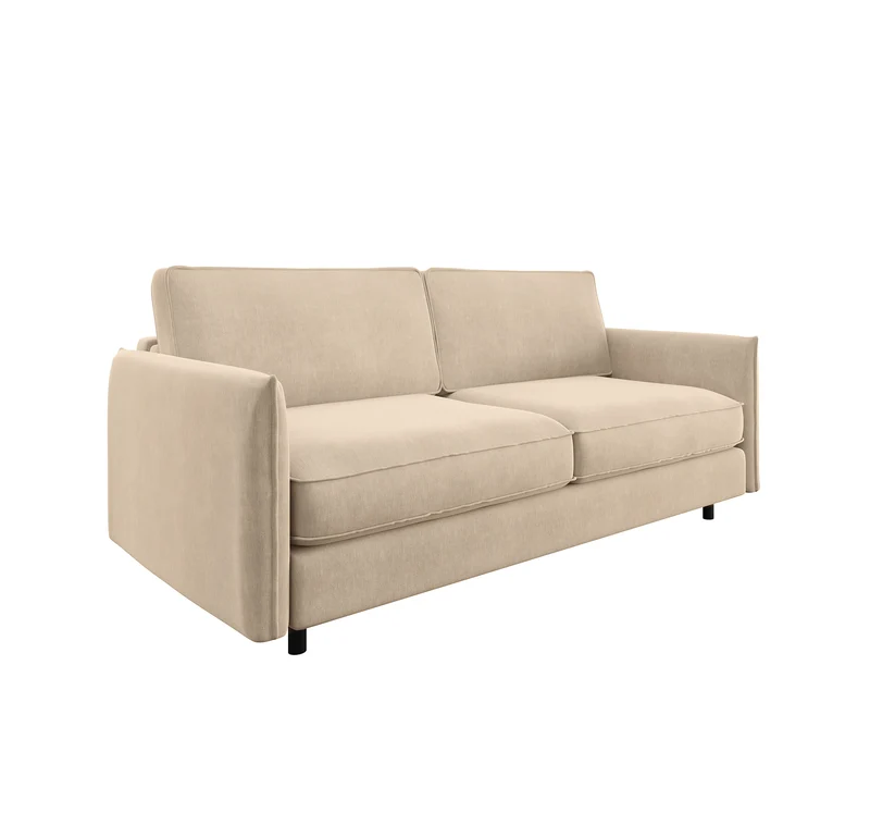 Canapé convertible express ISAKA Velours - Matelas Dunlopillo 140cm