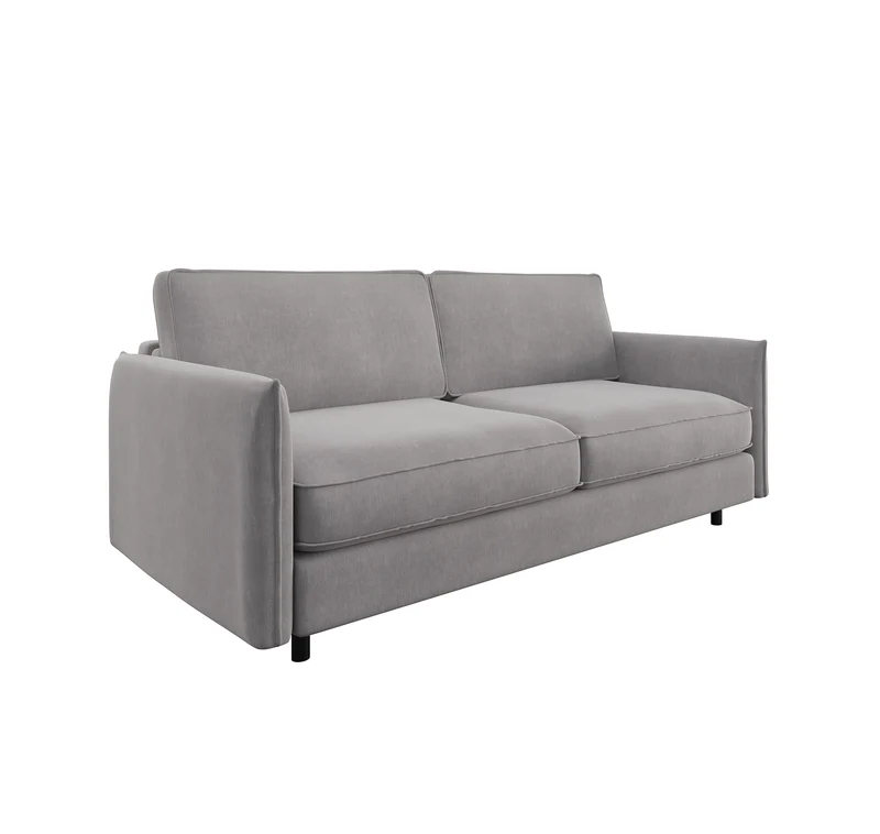 Canapé convertible express ISAKA Velours - Matelas Dunlopillo 140cm