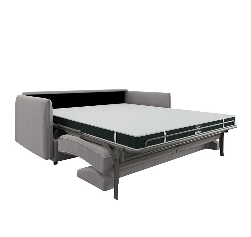 Canapé convertible express ISAKA Velours - Matelas Dunlopillo 140cm