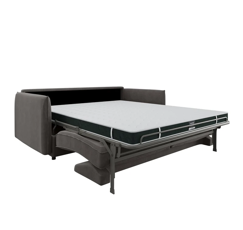 Canapé convertible express ISAKA Velours - Matelas Dunlopillo 140cm