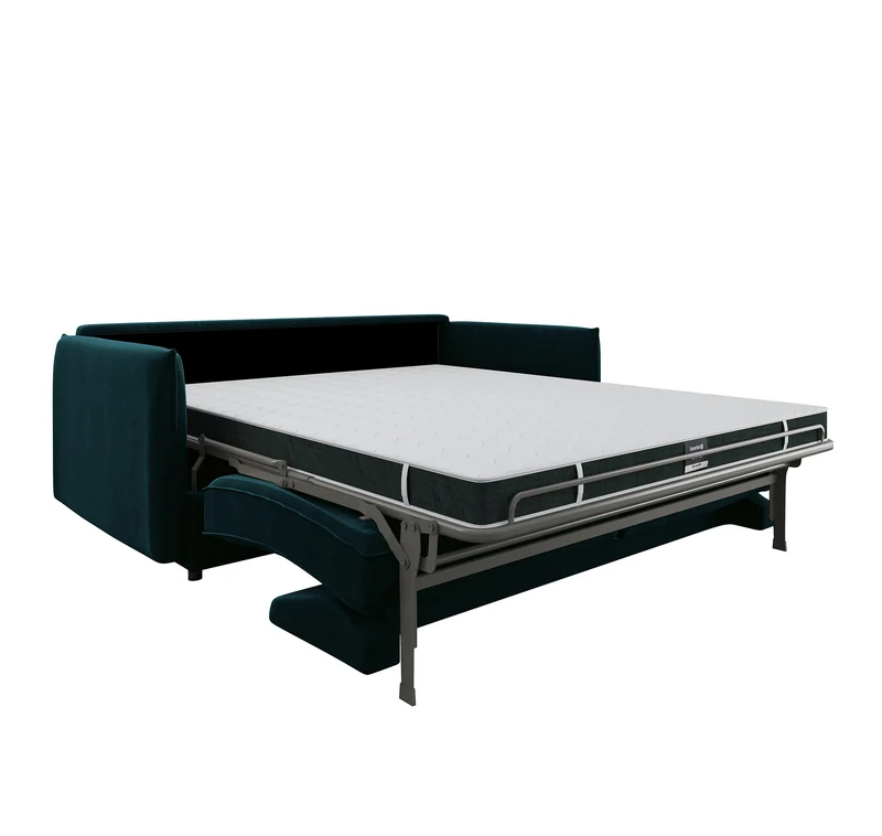 Canapé convertible express ISAKA Velours - Matelas Dunlopillo 140cm