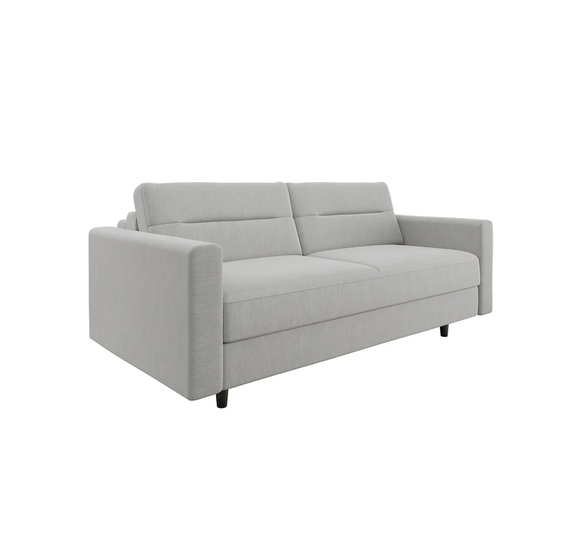 Canapé convertible express LANA Tissu tramé - Matelas Dunlopillo 140cm