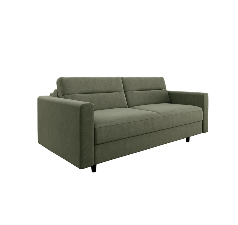 Canapé convertible express LANA Tissu tramé - Matelas Dunlopillo 140cm