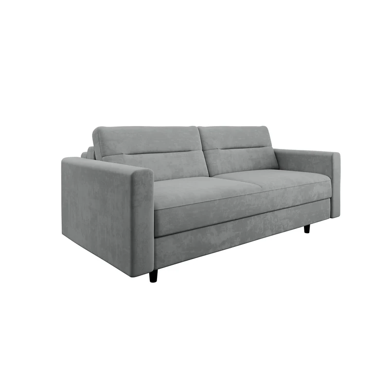 Canapé convertible express LANA Velours - Matelas Dunlopillo 140cm