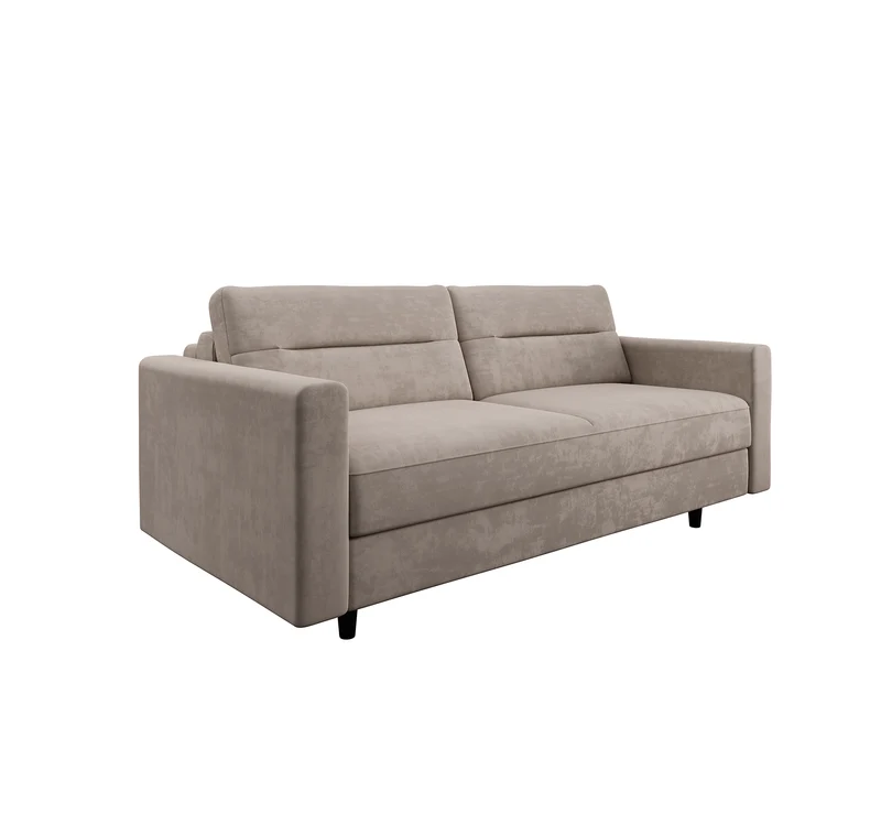 Canapé convertible express LANA Velours - Matelas Dunlopillo 140cm