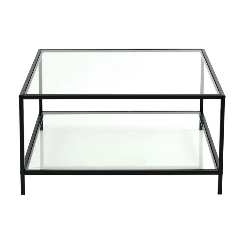 Table basse salon en verre et en métal noir HUDD LMKZ