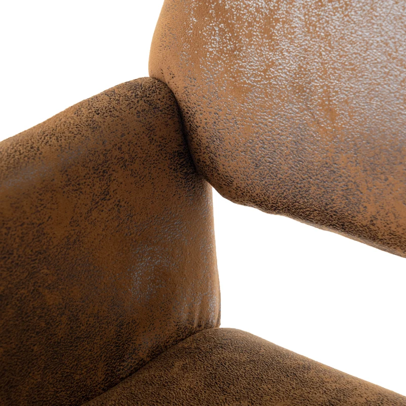 Lot de 2 chaises de salle à manger vintage pivotant tissu suède marron CALIFORNIA KD SUEDE BROWN SWIVEL