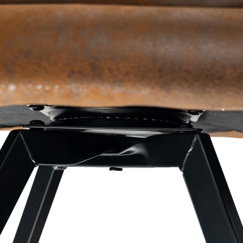 Lot de 2 chaises de salle à manger vintage pivotant tissu suède marron CALIFORNIA KD SUEDE BROWN SWIVEL