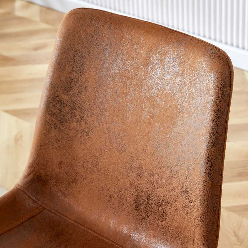 Lot de 4 chaises de salle à manger vintage en tissu respirant marron AETHERLTE