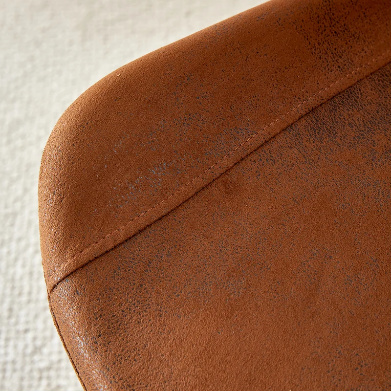 Lot de 4 chaises de salle à manger vintage en tissu respirant marron AETHERLTE
