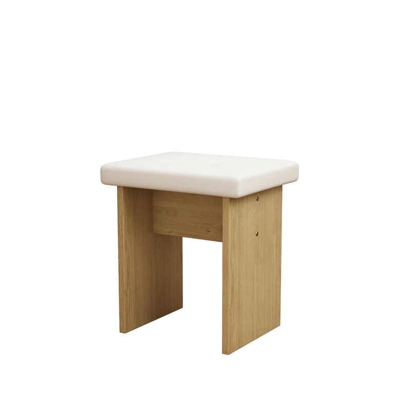 Ensemble table à manger table extensible pliante effet chêne rangement avec 4 tabourets blancs 120*80*75cm KONQRILS