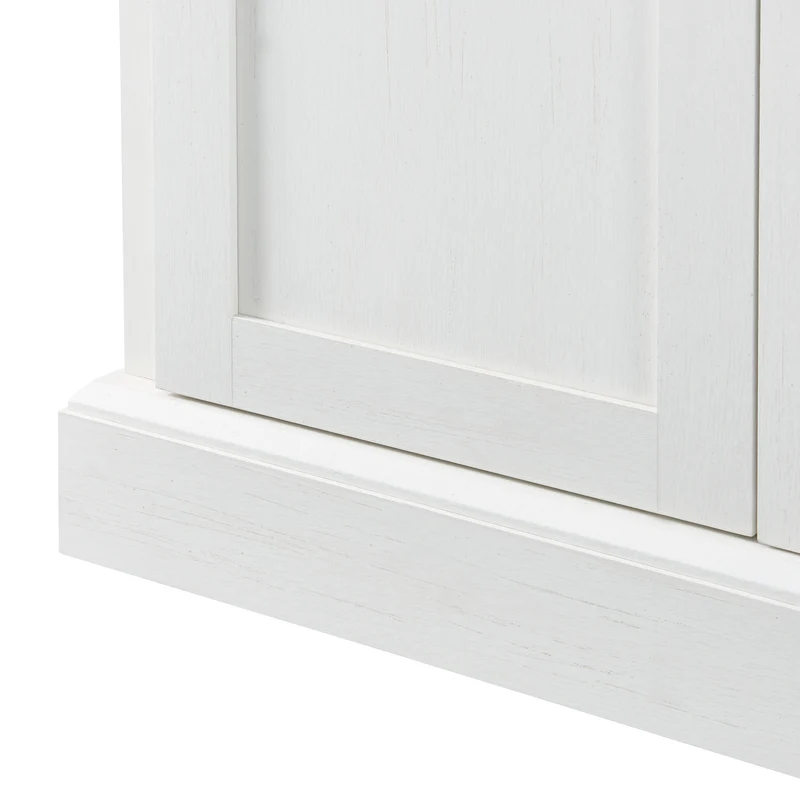 Grand buffet blanc et effet bois 4 portes et 2 tiroirs SULFUR