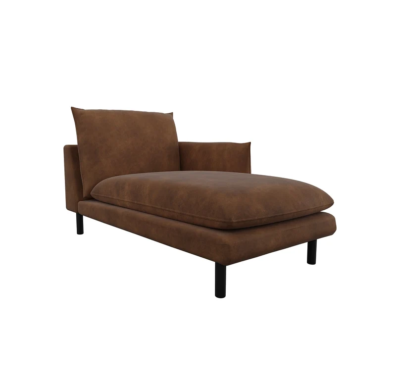 Méridienne droite ISAK Tissu effet cuir vintage