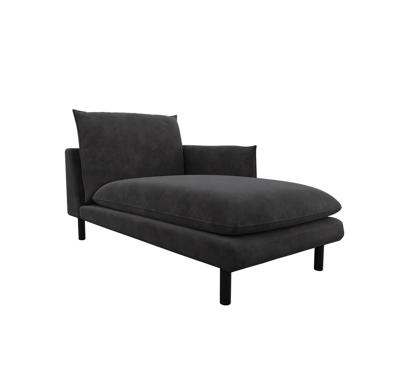 Méridienne droite ISAK Tissu effet cuir vintage
