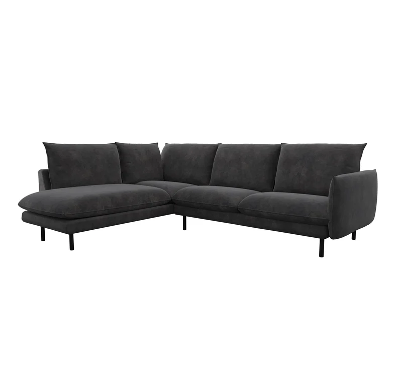 Canapé grand angle gauche ISAK Tissu effet cuir vintage