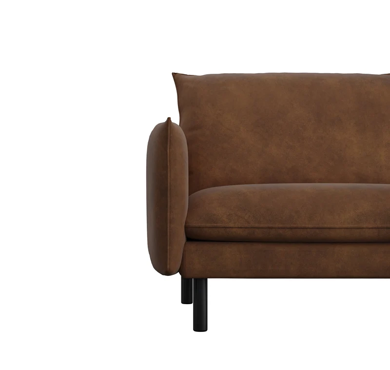 Canapé d'angle gauche ISAK Tissu effet cuir vintage