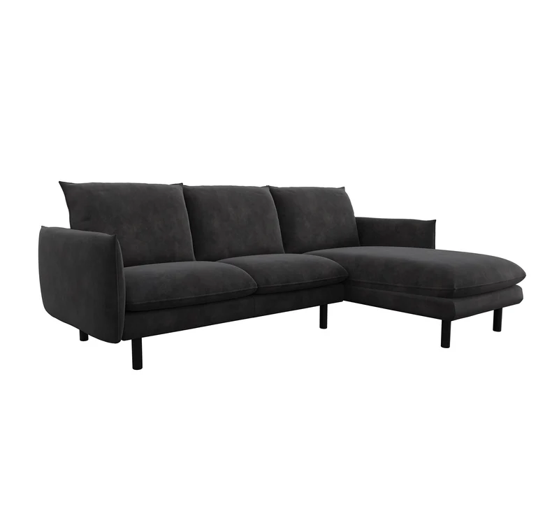 Canapé d'angle droit ISAK Tissu effet cuir vintage
