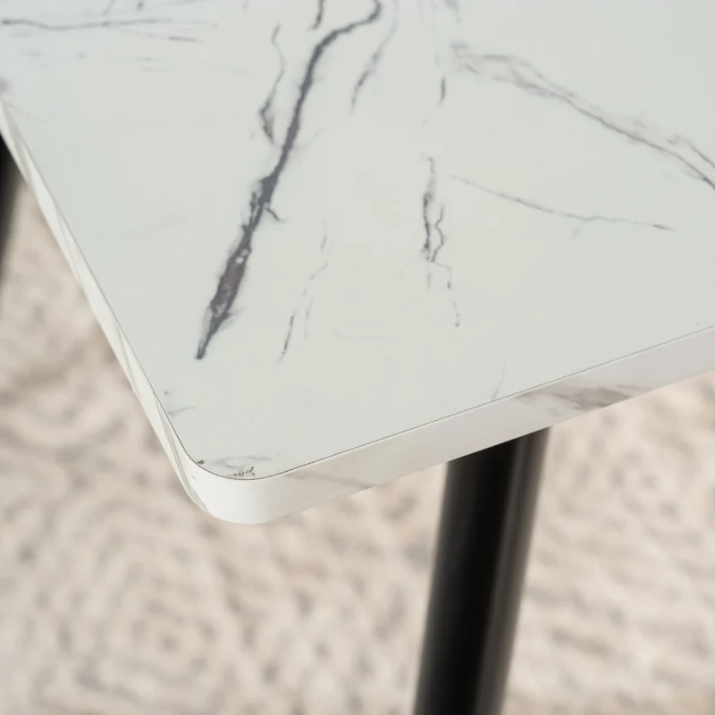 Table de salle à manger rectangulaire effet marbre blanc de style scandinave 120x75cm WHALEN WHITE MARBLE TABLE 120 KD