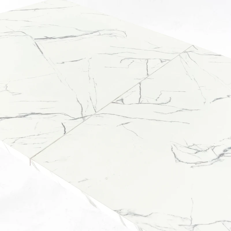 Table de salle à manger rectangulaire effet marbre blanc de style scandinave 120x75cm WHALEN WHITE MARBLE TABLE 120 KD