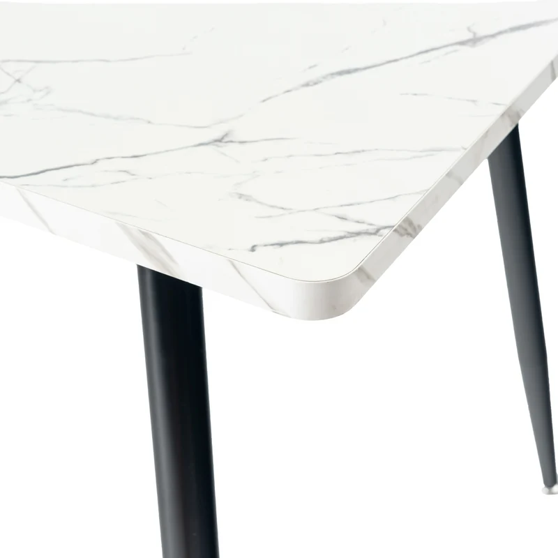 Table de salle à manger rectangulaire effet marbre blanc de style scandinave 120x75cm WHALEN WHITE MARBLE TABLE 120 KD